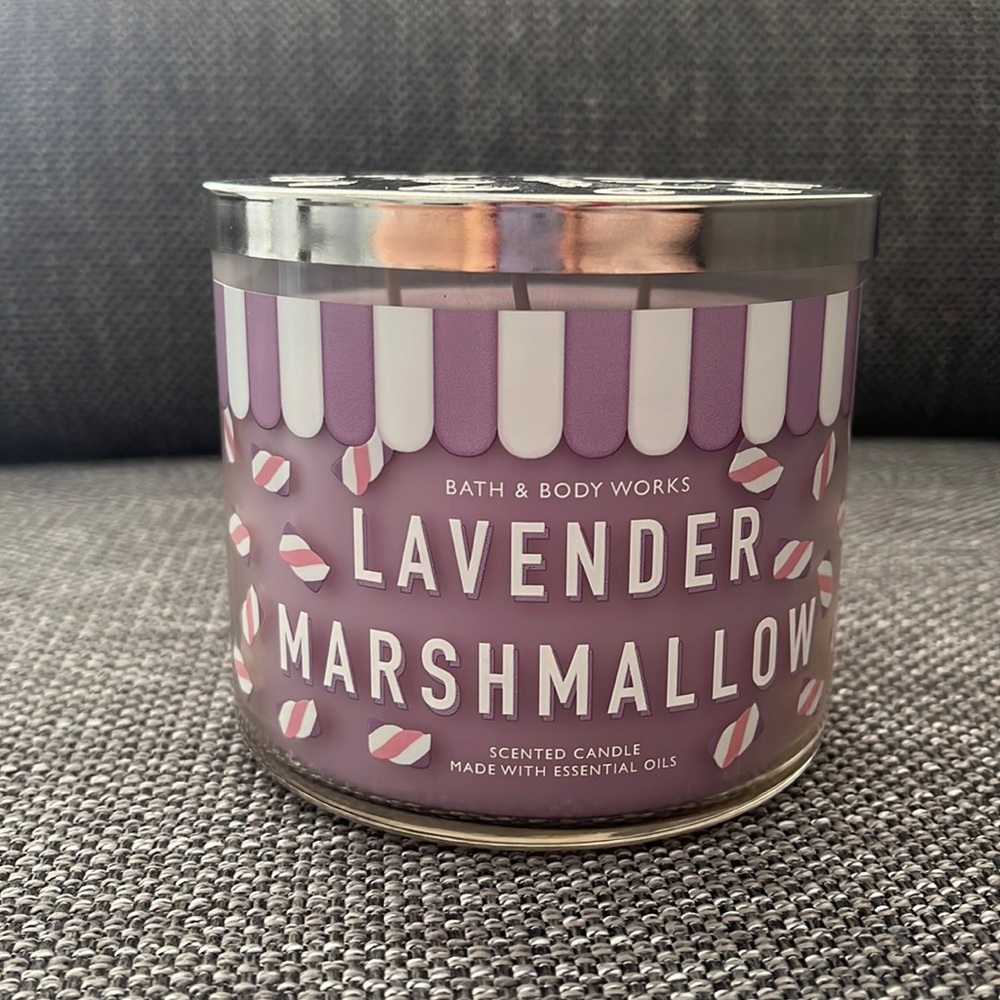 Bath and Body Works Lavender Marshmallow 3-Wick Candle